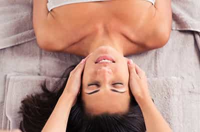 Woman having massage on her face